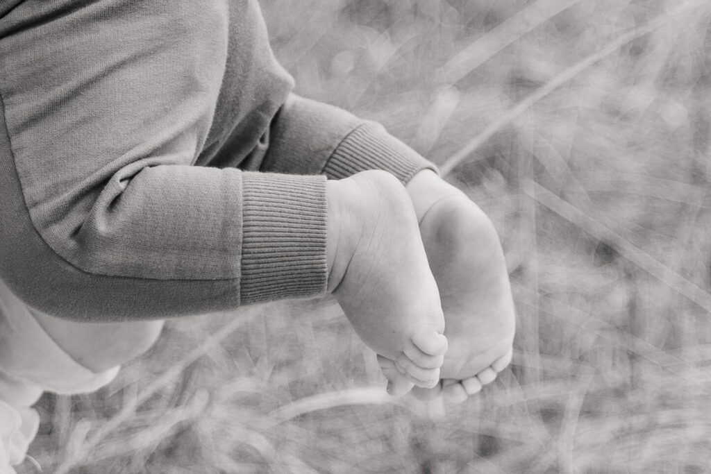 Close up of baby's feet.